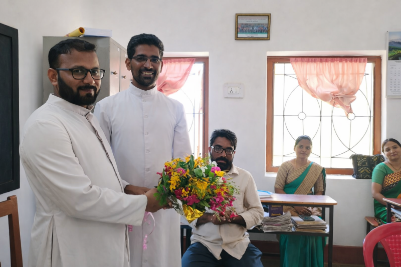 Fr. Kevin Prem CMF Welcomed to St. Peter School